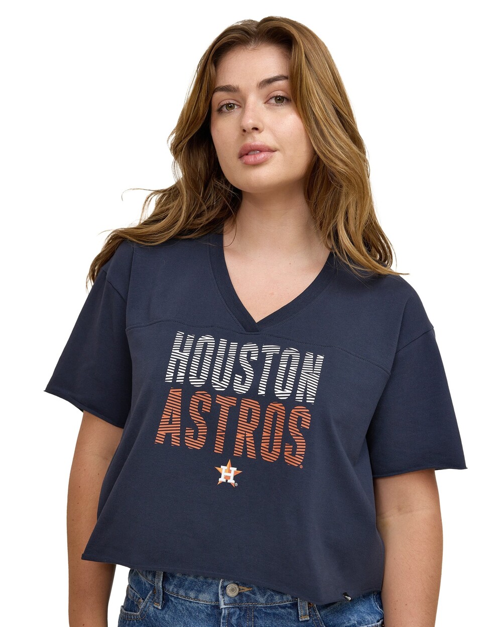 New Era Houston Astros Active Women's V-Neck T-Shirt - Size M